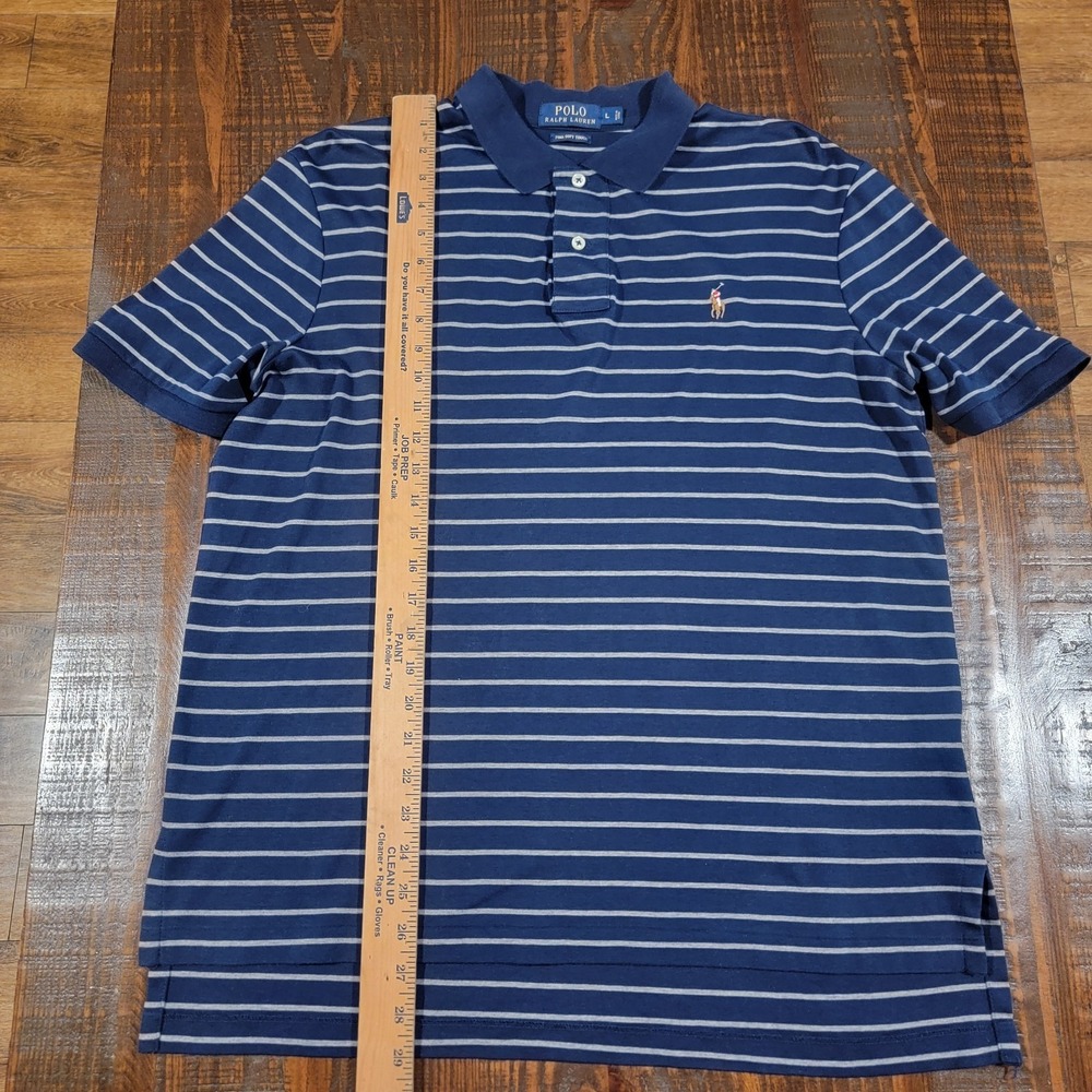 VTG Ralph Lauren Men's Polo Shirt 100% Cotton Striped Shirt Size L